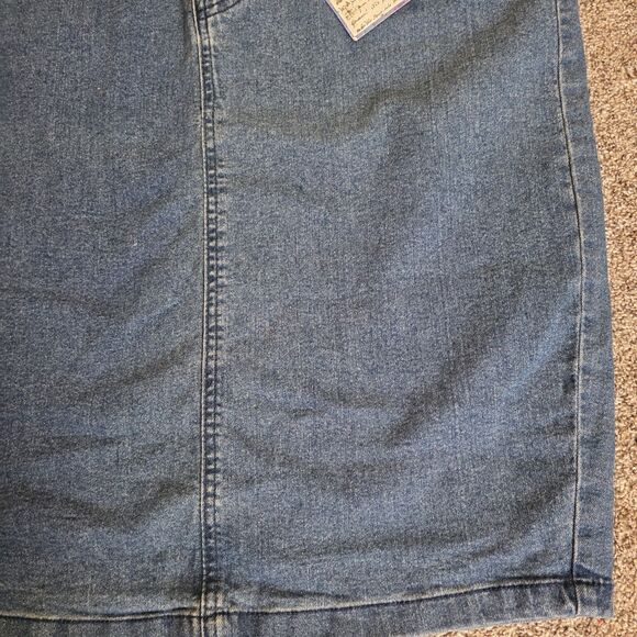 Lexi Jeans Denim Skirt Size 14 Straight Pencil Midi Blue Slit Classic Travel - Picture 7 of 8